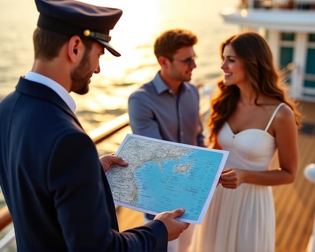 A personal concierge showing a map to a high-end client